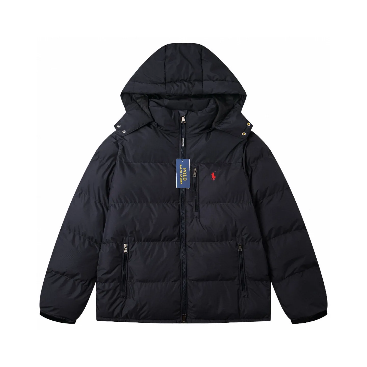 P370 Ralph Lauren/Ralph Lauren RL pony, retro color-blocked removable hooded zipper, second-hand cotton jacket, medieval extinct style, original proofing, 25-year new style, custom-woven fabric, delicate and smooth feel, custom-made upper and lower color matching, differentiating the overall one-color style, more wearable, mold-opening hardware accessories, all original versions are the same! Color: black, silver gray, navy blue, military green Size: M-2XL